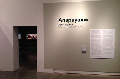 Anspayaxw title wall, Surrey Art Gallery